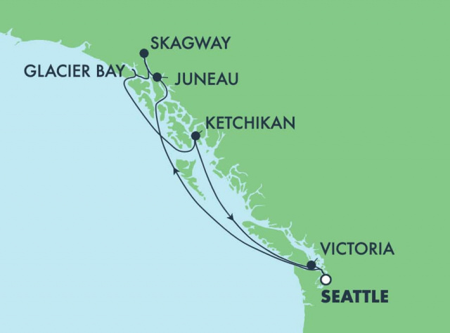 Norwegian Encore – 7 éjszakás alaszkai hajóút Seattle-ből (Gleccser-öböl, Skagway, Juneau)