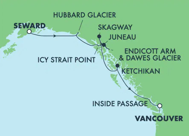 Norwegian Jewel – 7 éjszakás alaszkai hajóút, Seward-Vancouver (Hubbard-gleccser, Skagway)