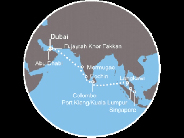 Costa Venezia - Egyesült Arab Emirátusok, India, Sri Lanka, Malajzia, Szingapúr