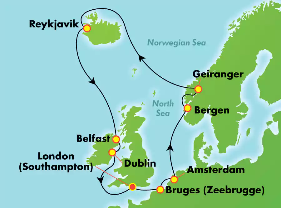 Norwegian Spirit - Hajóút Londonból Izlandra, Írországba és a Fjordokhoz