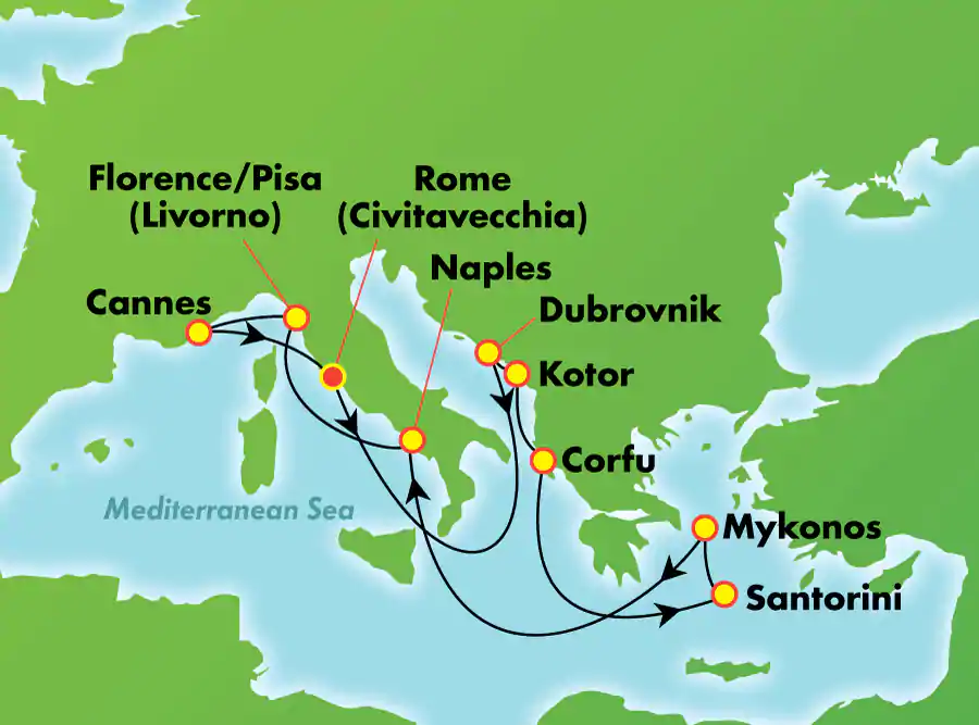 Norwegian Getaway - 11 éjszakás hajóút Görög-szigetek és Olaszország Rómából