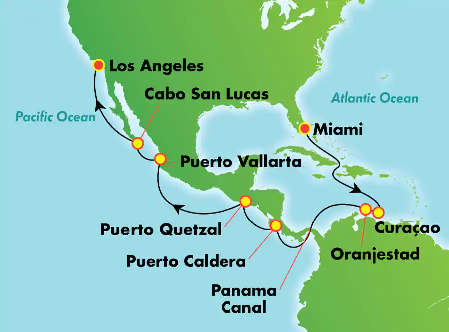 Norwegian Bliss - Csodás hajóút  Miamiból a Panama-csatornán át, a Mexikói Riviéra mentén Los Angelesbe