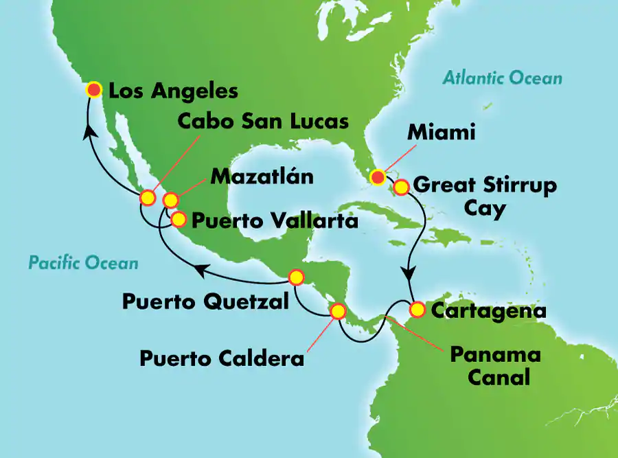 Norwegian Joy - 16 éjszakás hajóút Miamiból Los Angelesbe a Panama-csatornán át