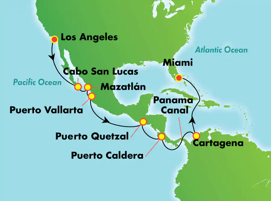 Norwegian Joy - 16 éjszakás hajóút Los Angelesből Miamiba a Mexikói Riviéra mentén
