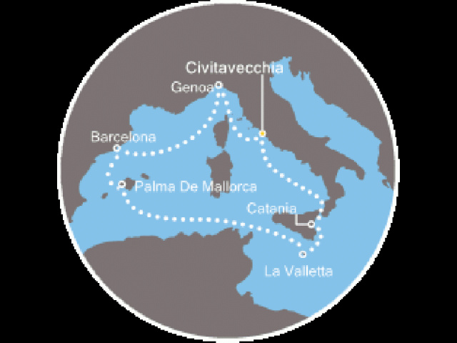 Costa Pacifica - Olaszország, Spanyolország, Baleár-szigetek, Málta
