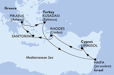 MSC Lirica - Egy hetes kelet-mediterrán hajóút izraeli kikötéssel