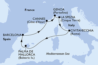 MSC Meraviglia - Egy hetes nyugat-mediterrán hajóút, Mallorca érintésével
