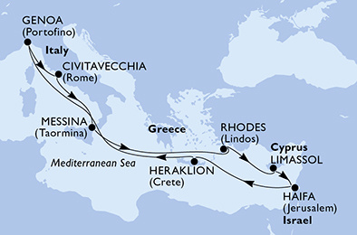 MSC Lirica - 12 napos kelet-mediterrán hajóút ősszel