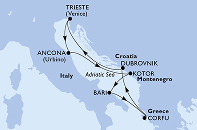 MSC Fantasia - Egy hetes kelet-mediterrán hajóút Triesztből, dubrovniki kikötéssel
