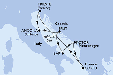 MSC Fantasia - Egy hetes kelet-mediterrán hajóút Triesztből, spliti kikötéssel