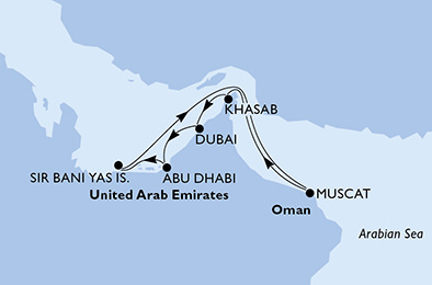 MSC Opera - Egy hetes hajóút az Egyesült Arab Emirátusokban