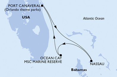 MSC Meraviglia - 5 éjszakás Bahamák hajóút