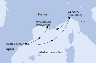 MSC World Europa - 5 napos nyugat-mediterrán hajóút