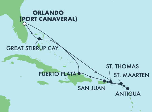 Norwegian Getaway - 9 éjszakás kelet karibi hajóút Orlando-ból