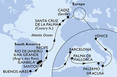 MSC Armonia - 26 nap alatt Buenos Airesből Velencébe