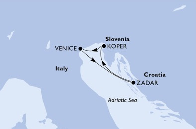 MSC Armonia - 4 napos Horvátország és Szlovénia hajóút Velencéből 
