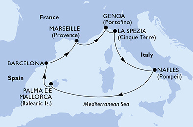 MSC Bellissima - Egy hetes nyugat-mediterrán hajóút télen