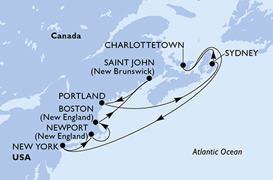 MSC Meraviglia - 10 éjszakás Kanada és Új-Anglia hajóút New Yorkból