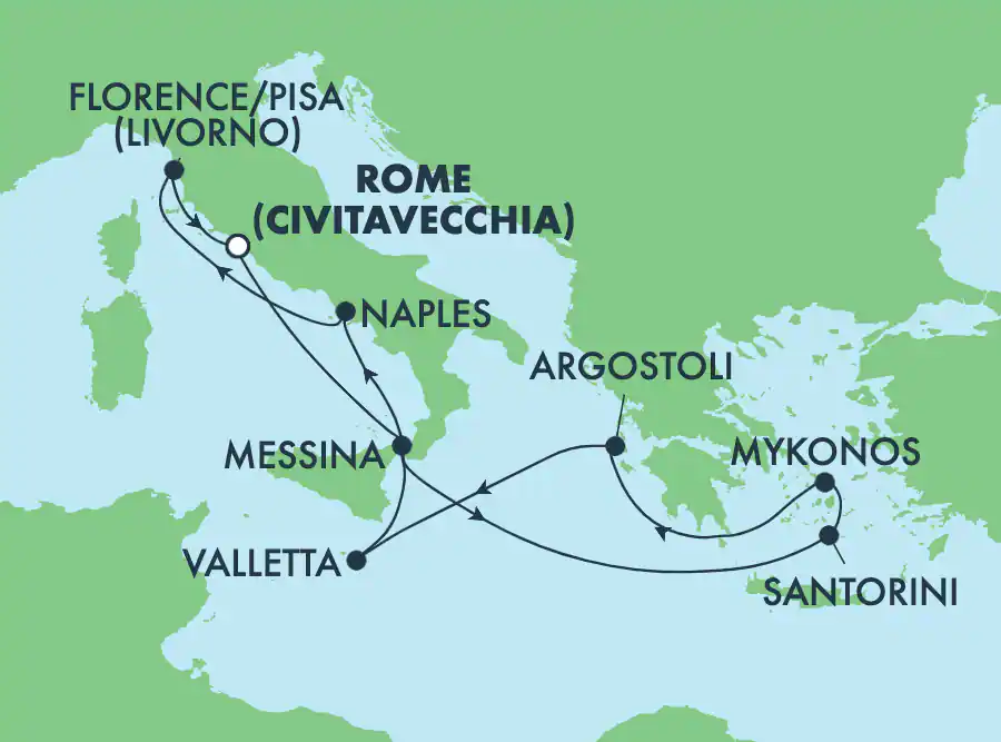Norwegian Breakaway – 9 éjszakás mediterrán hajóút (Olaszország, Málta, görög szigetek)