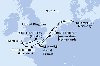 MSC Euribia - 10 napos észak-európai hajóút