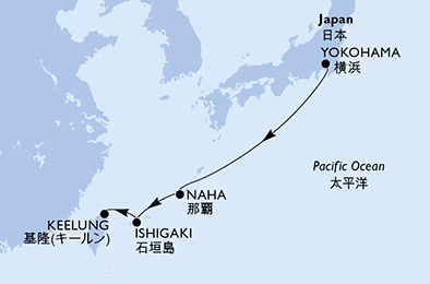 MSC Bellissima - 6 éjszakás Japán és Tajvan hajóút