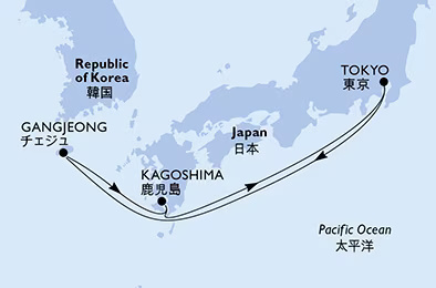 MSC Bellissima - 5 éjszakás Japán és Dél-Korea hajóút