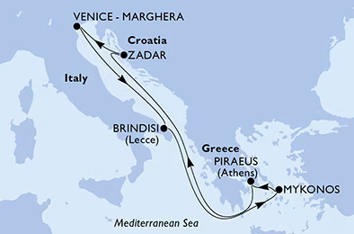 MSC Sinfonia - Egy hetes kelet-mediterrán hajóút Velencéből