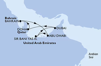 MSC Euribia - Egy hetes Egyesült Arab Emirátusok hajóút