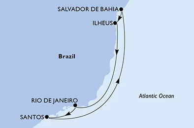 MSC Seaview - Egy hetes Brazília felfedezése hajóút