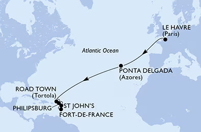 MSC Virtuosa - 2 hetes transzatlanti hajóút: Franciaország, Portugália és Karib-térség