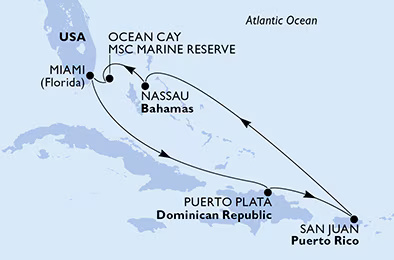 MSC Seascape - 7 éjszakás kelet-karibi hajóút Miami indulással