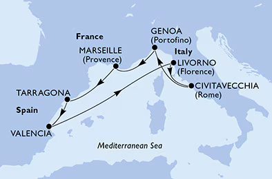 MSC Fantasia - 7 éjszakás nyugat-mediterrán hajóút