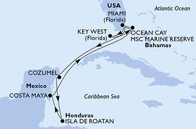 MSC Magnifica - 10 éjszakás nyugat-karibi hajóút