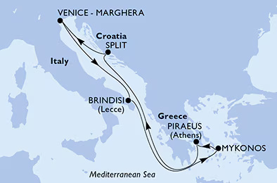 MSC Sinfonia - Egy hetes kelet-mediterrán hajóút Velencéből