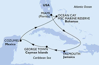 MSC Seascape - 7 éjszakás nyugat-karibi hajóút Miami indulással