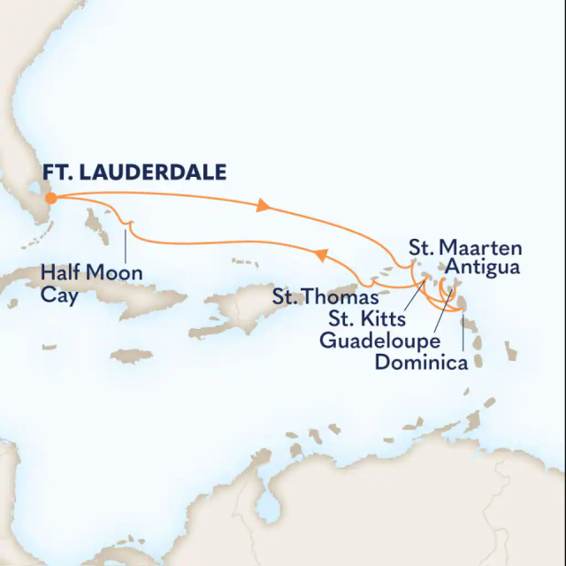 MS Eurodam - 11 éjszakás kelet-karibi hajóút Fort Lauderdaleből