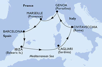 MSC Orchestra - Egy hetes nyugat-mediterrán hajóút