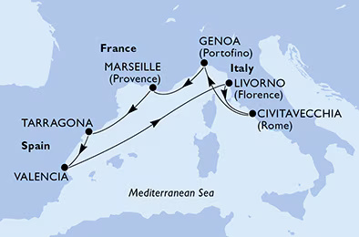 MSC Splendida - Egy hetes nyugat-mediterrán hajóút 