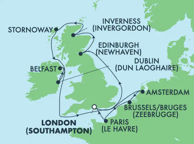 Norwegian Dawn - 11 éjszakás észak-európai hajóút a Brit-szigetekhez