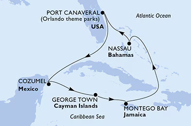 MSC Grandiosa - 8 napos nyugat-karibi hajóút