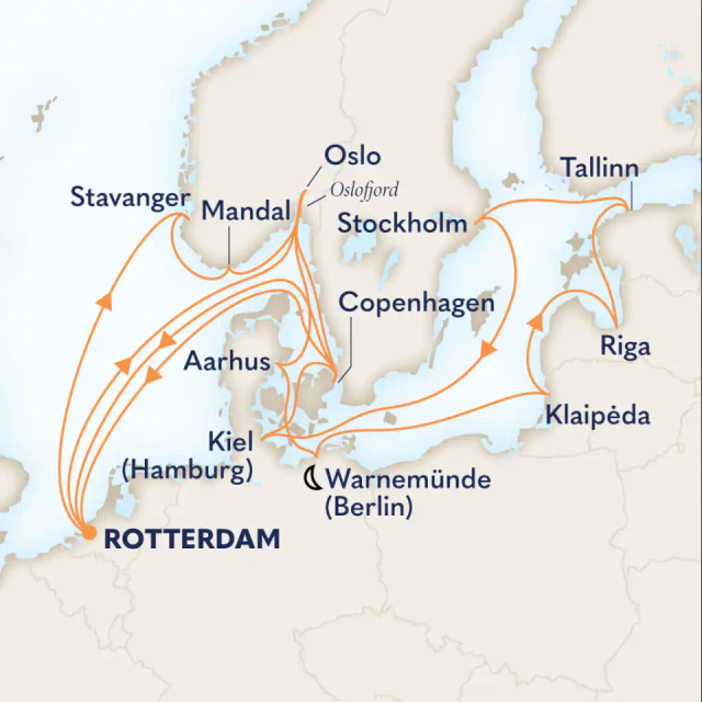 MS Rotterdam - 21 éjszakás észak-európai hajóút Rotterdamból