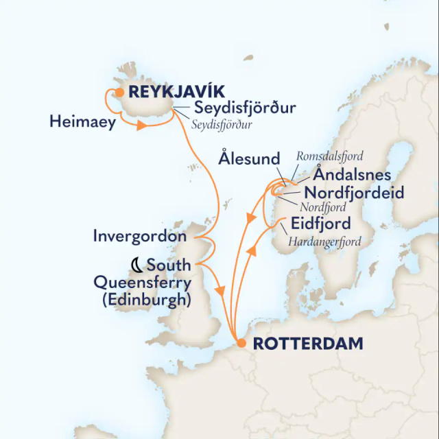 MS Rotterdam - 14 éjszakás észak-európai hajóút (Izland, Skócia, Norvégia)