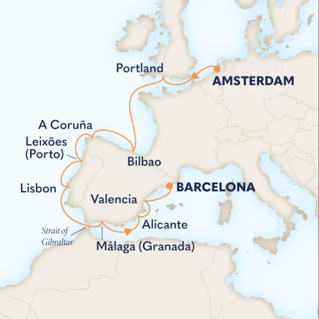 MS Nieuw Statendam - 13 éjszakás hajóút az Ibériai-félsziget körül