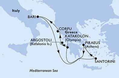 MSC Sinfonia - 7 éjszakás hajóút görög partok mentén