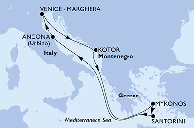 MSC Lirica - 7 éjszakás kelet-mediterrán hajóút görög szigetekig