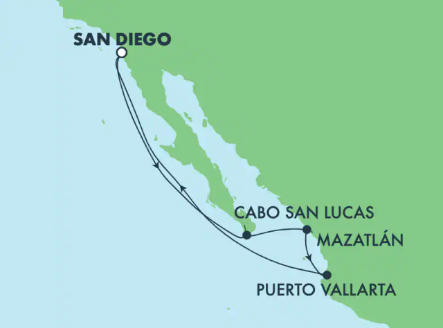 Norwegian Jade - 7 éjszakás mexikói hajóút San Diegoból