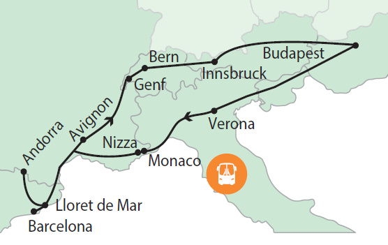 
Nyugat-európai körutazás spanyolországi nyaralással
