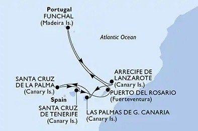 MSC Fantasia - 7 éjszakás Kanári-szigetek és Madeira hajóút 