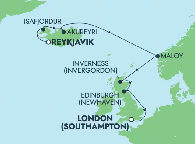 Norwegian Star - 11 napos hajóút Reykjavik-tól Southampton-ig