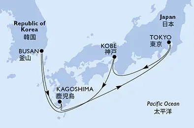MSC Bellissima - 8 napos Japán hajóút
